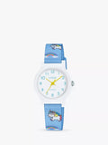 Lorus RRX47JX9 Kids' Unicorn Fabric Strap Watch, Light Blue