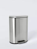 John Lewis Oval 2 section Recycling Pedal Bin, Brushed Stainless Steel, 2x 23L