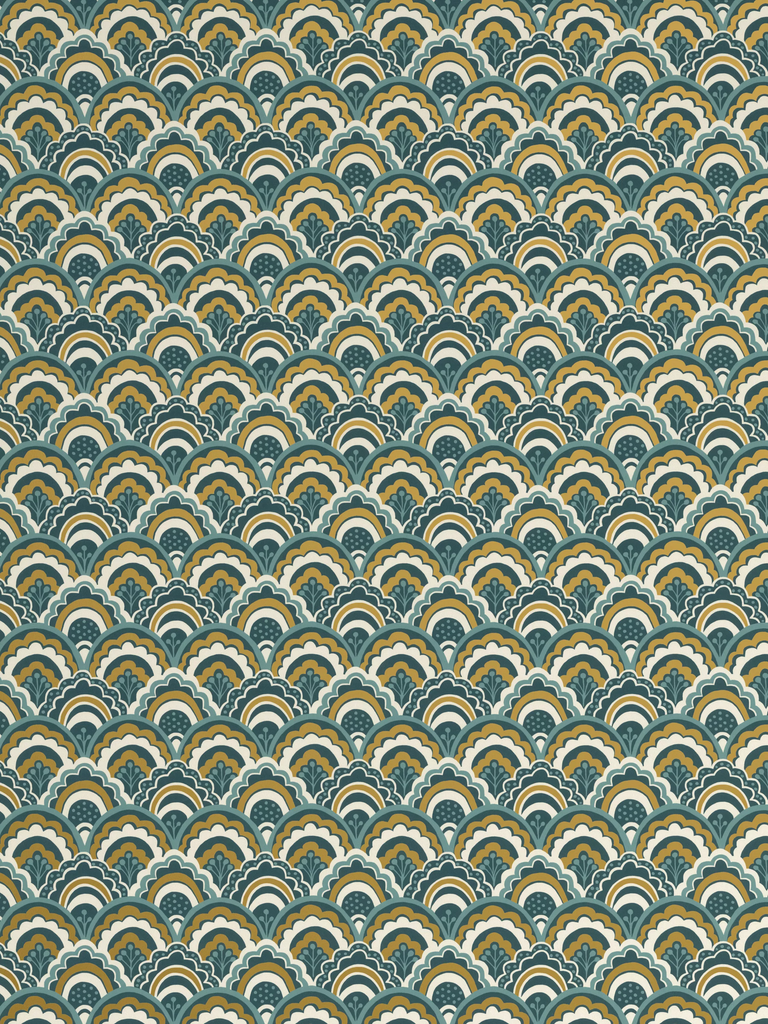 John Lewis Astra Wallpaper, Dark Peacock