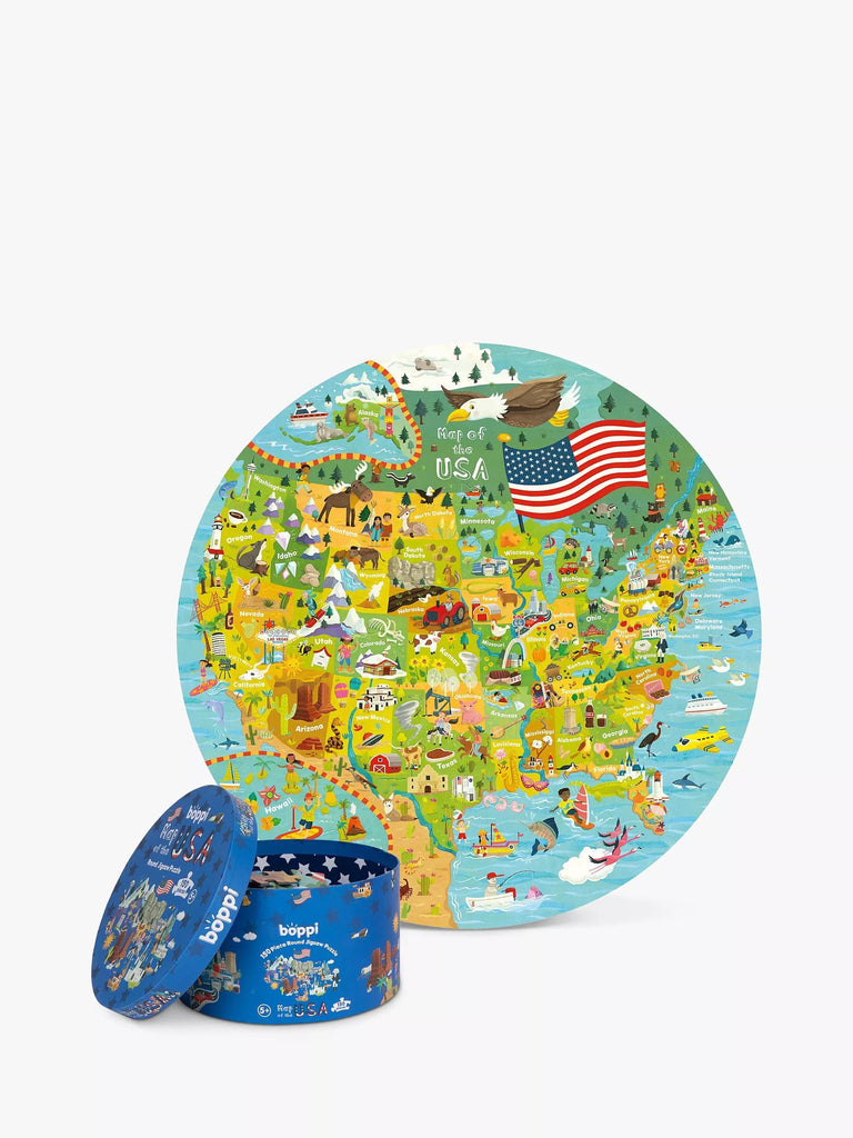 boppi Map Of USA Round Puzzle, 150 Pieces