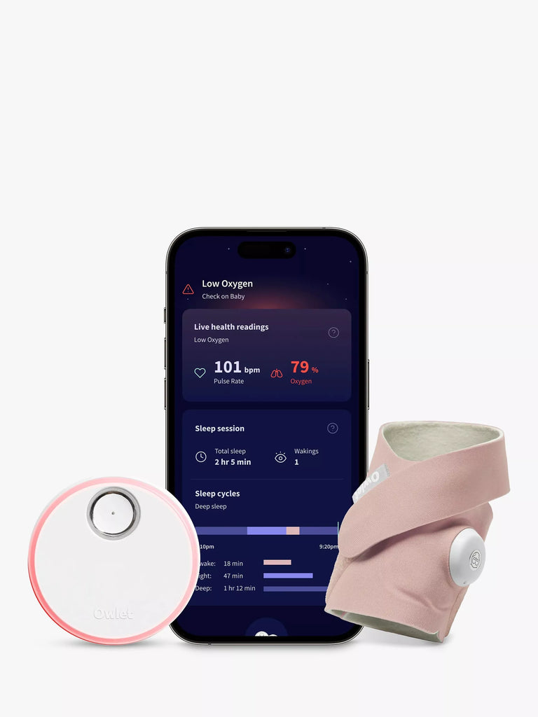 Owlet Dream Sock Smart Baby Monitor, Dusty Rose