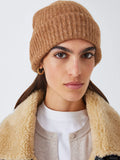 John Lewis Alpaca Wool Blend Fluffy Rib Knit Beanie Hat