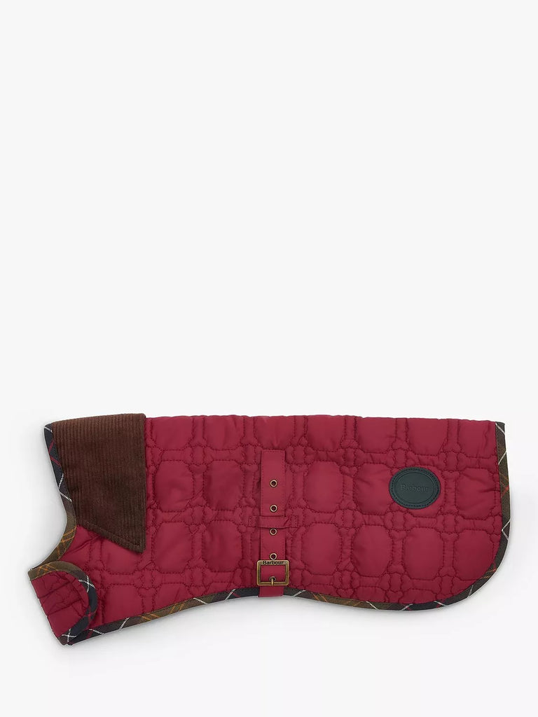 Barbour Bone Quilted Dog Coat, Cranberry, Medium