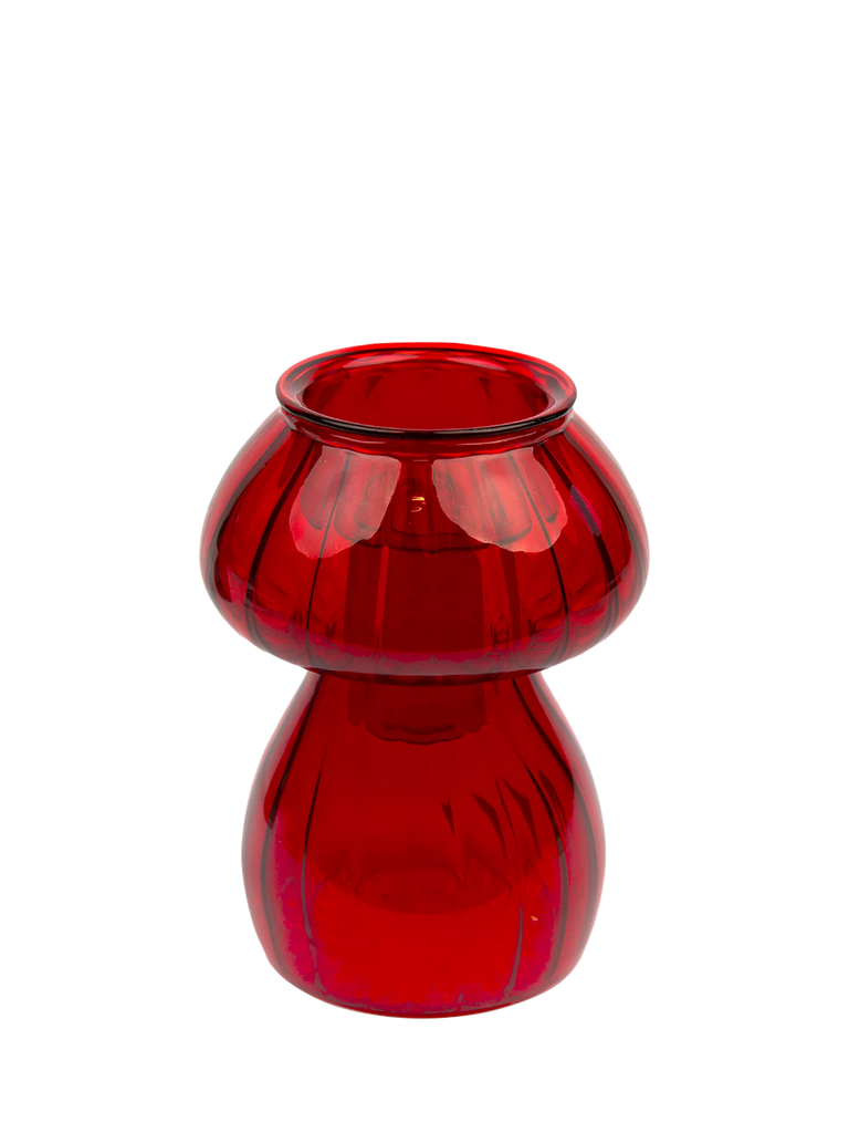 Talking Tables Mushroom Glass Candle Holder, Red