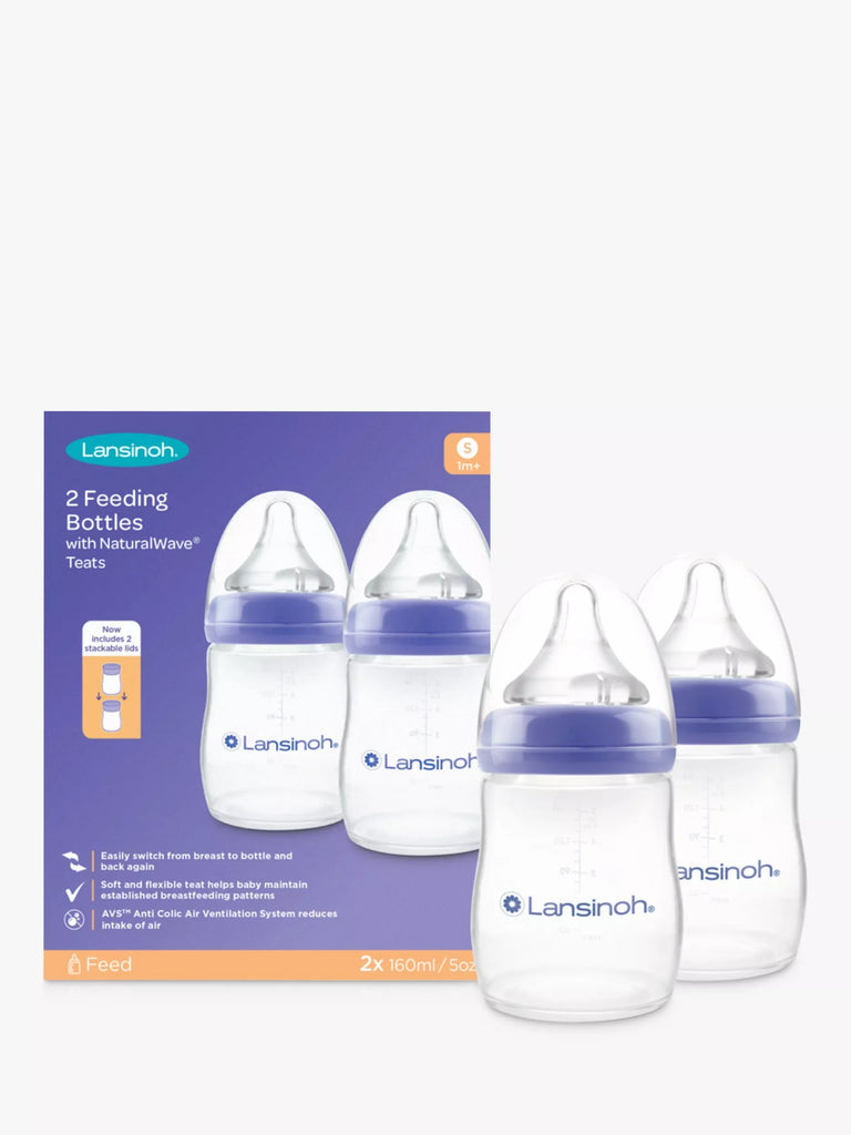 Lansinoh Feeding Bottle, Pack of 2, 160ml