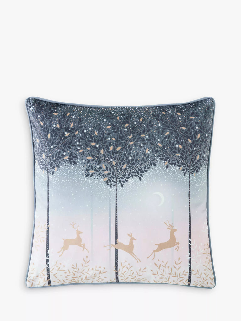 Sara Miller Moonlit Deer Christmas Cushion, Orange