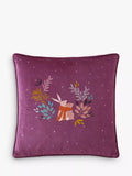 Sara Miller Woodland Tales Christmas Cushion, Cosy Rabbits