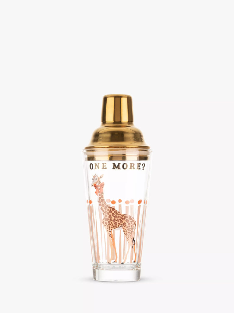 Yvonne Ellen Giraffe Cocktail Shaker, 385ml, Clear/Gold