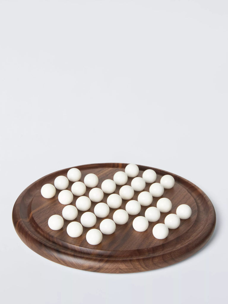 John Lewis Slow Living Walnut Wood & Marble Solitaire Board