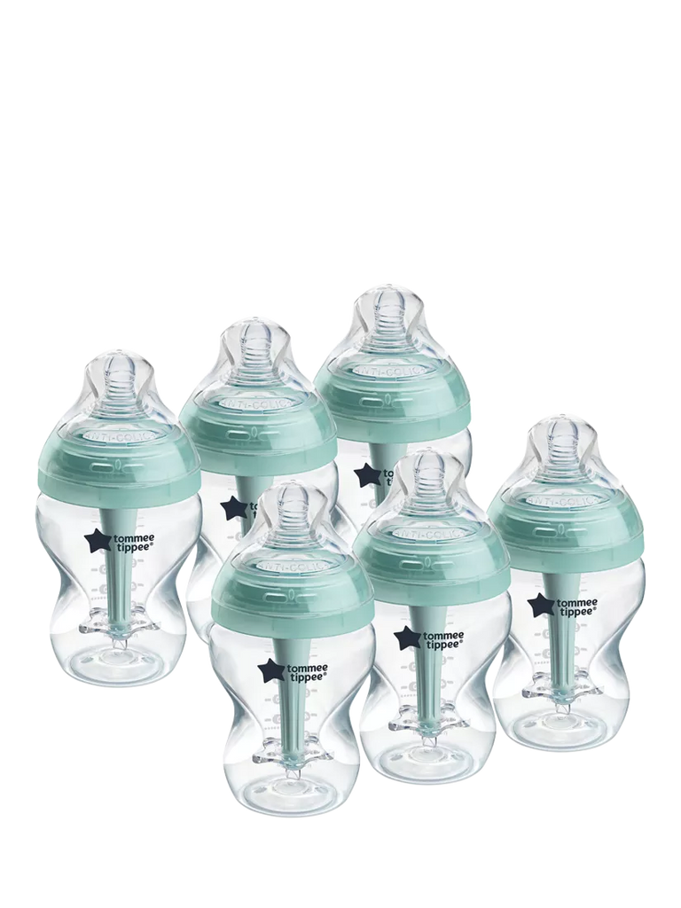 Tommee Tippee Advanced Anti-Colic Baby Bottles with Slow Flow Breast Like Teats, Pack of 6, 260ml