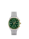 BOSS 1514195 Men's Quartz Bracelet Strap Watch, Silver/Green