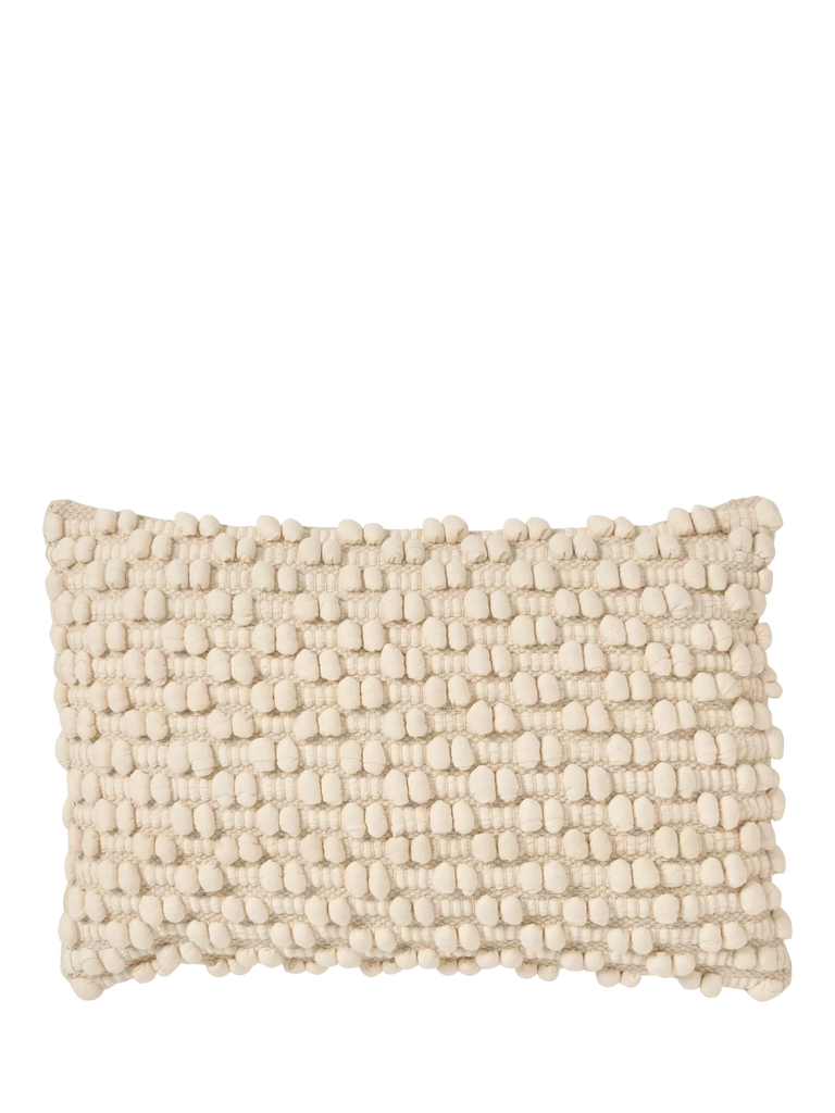 Truly Knotted Rectangle Cushion, Ecru