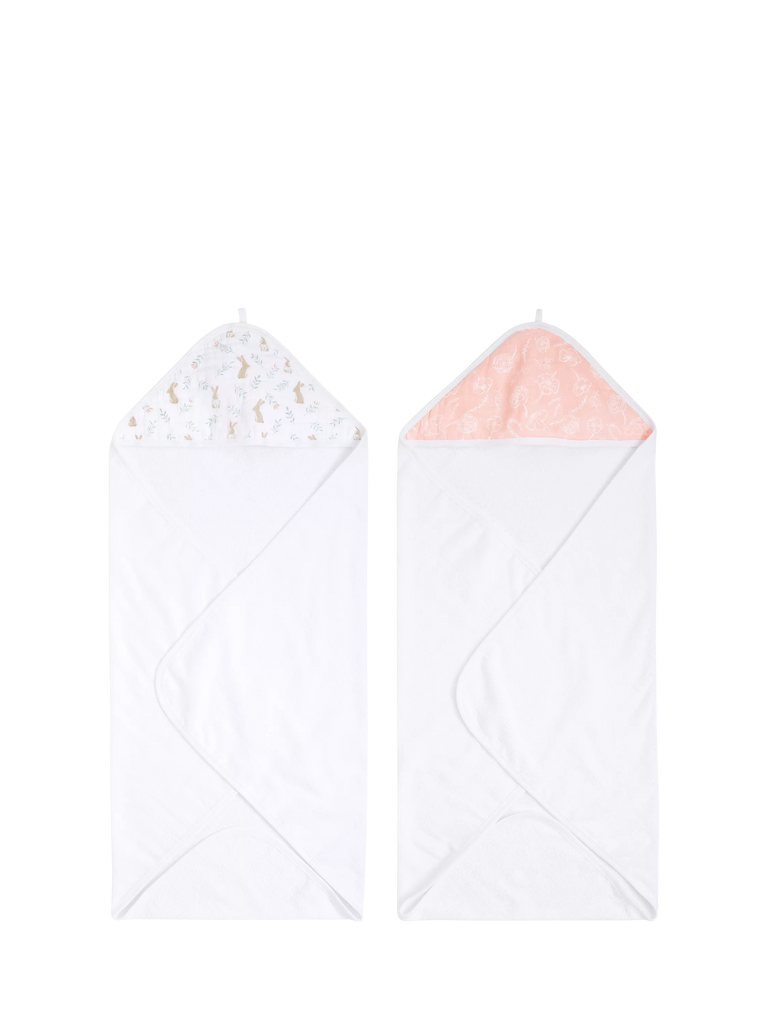 Aden + Anais Baby Classic Muslin Hooded Towel, Pack of 2, Multi