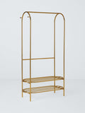 Curved Metal Clothes Rail Gold