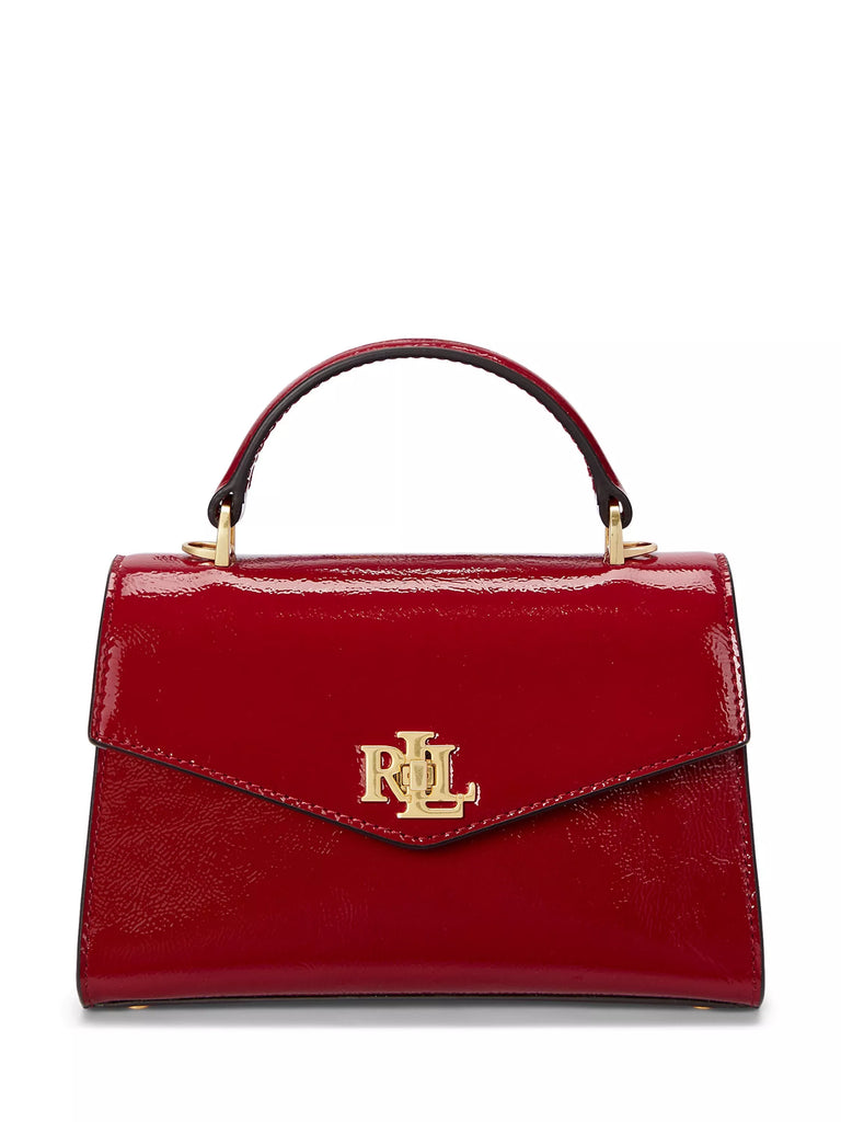 Lauren Ralph Lauren Farrah Glossy Leather Small Satchel Bag, Festive Red