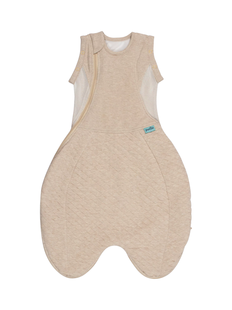 Purflo Swaddle to Sleep Hazel Baby Sleeping Bag, 2.5 Tog, Sand