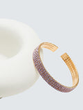Jon Richard Amethyst Diamante Cuff Bangle Gold