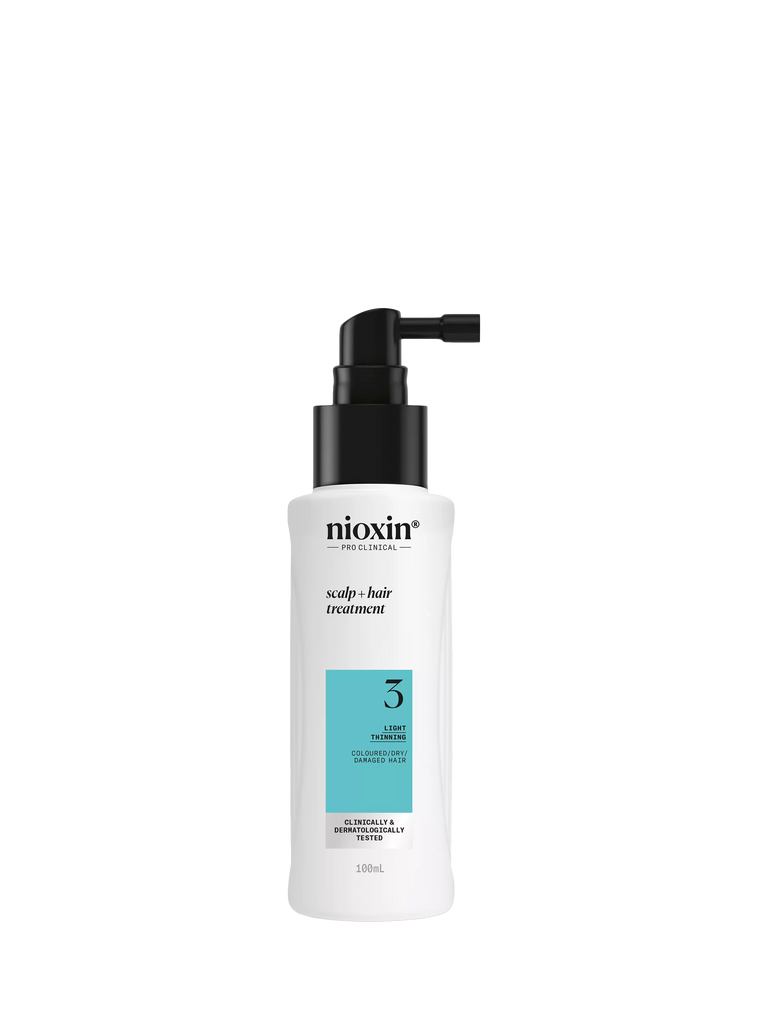 Nioxin Pro Clinical System 3 Scalp + Hair Thickening Treatment for Coloured Or Dry Damaged Hair with Light Thinning, 100ml