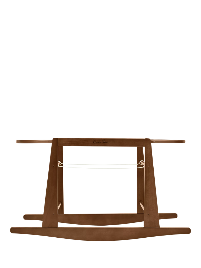 The Little Green Sheep Rocking Moses Basket Stand, Walnut