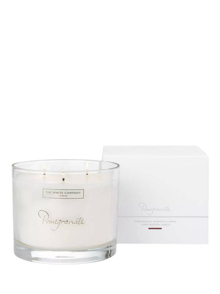 The White Company Pomegranate 3 Wick Scented Candle, 770g