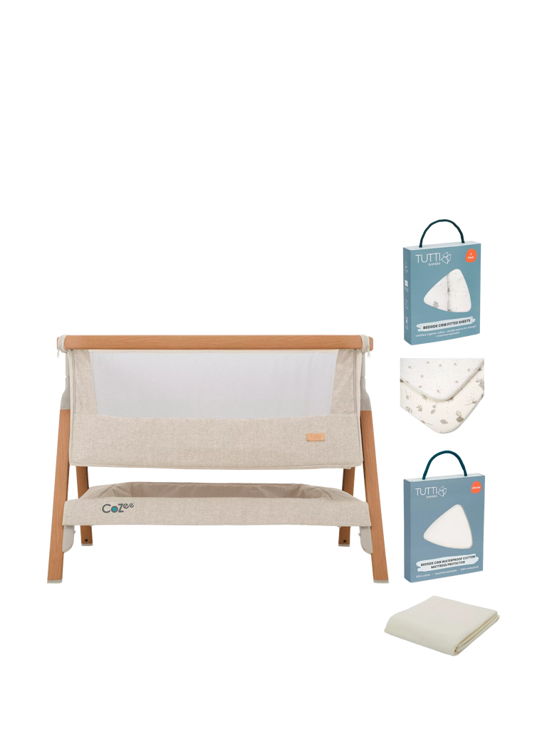 Tutti Bambini CoZee Bedside Crib Essential Starter Bundle