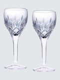Royal Doulton Ashmere Crystal Cut Glass Wine Goblet Set Of 2 300Ml Clear