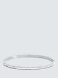 Jon Richard Waterproof Crystal Row Polished Bangle Silver