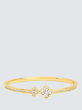Jon Richard Pave Clover Bangle Gold