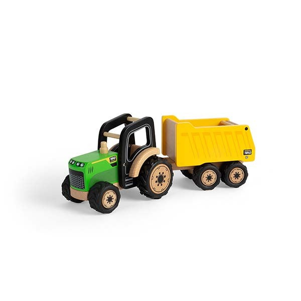 Tidlo Wooden Country Tractor and Trailer Toy