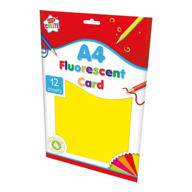 12 A4 Sheets Florescent Card