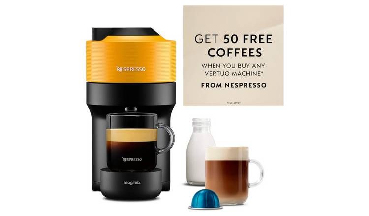 Nespresso Vertuo Pop Pod Coffee Machine by Magimix - Yellow