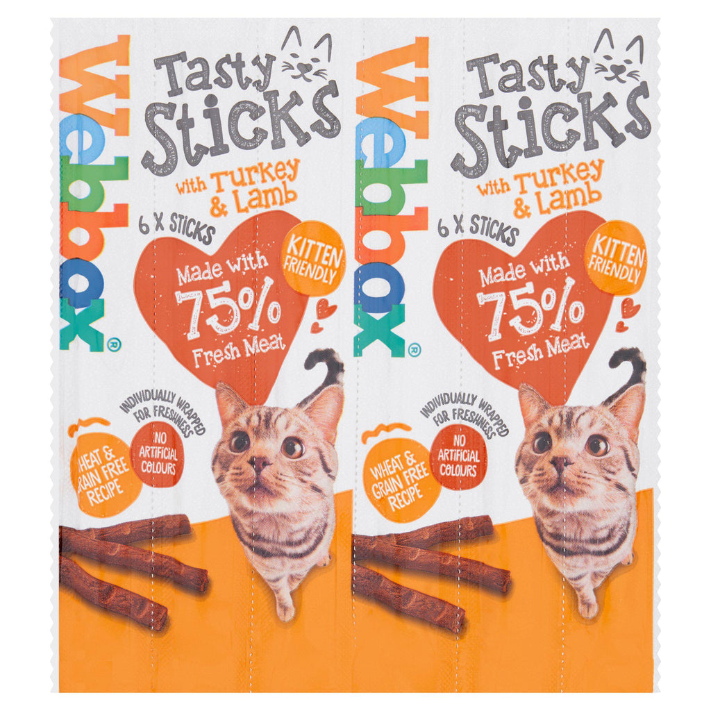 Webbox Tasty Sticks Turkey & Lamb Cat Treats x6 30g