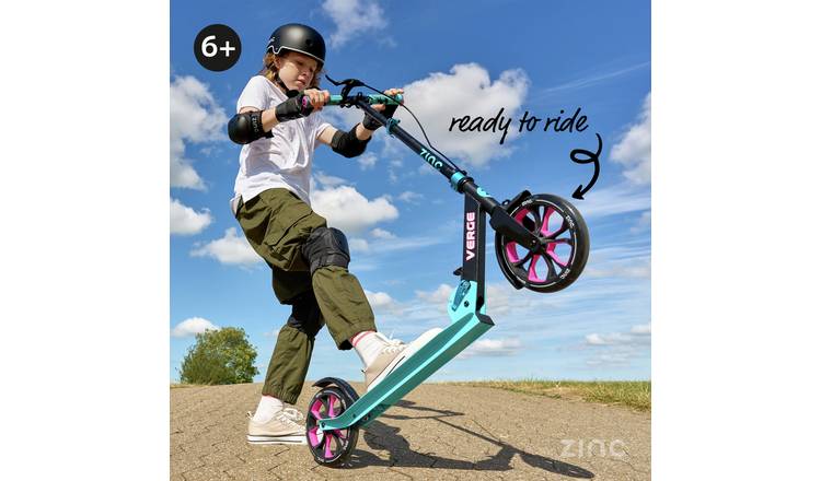 Zinc Verge Pro Foldable Big Wheel Scooter - Pink & Blue GOODS Argos