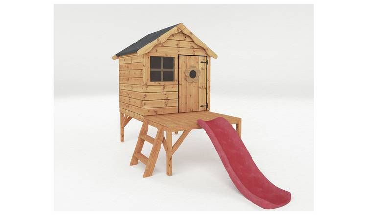 Mercia Snug Wooden Playhouse with Tower and Slide