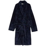 M&S Mens Fleece Supersoft Dressing Gown, M, Navy