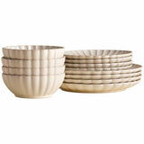 M&S Scallop 12 Piece Dinner Set, Natural