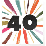 Caroline Gardner Multicolour Burst Age 40 Birthday Card