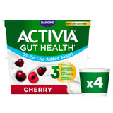 Activia Cherry Fat Free No Added Sugar Gut Health Fruit Yoghurt Multipack