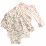 M&S Girls Floral Pointelle Bodysuit with Collar, 18-24 Months, Ivory