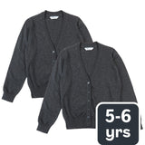 M&S Girls Pure Cotton Cardigan, 5-6 Years, Grey