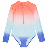 M&S Girls Long Sleeve Swimming Costume, 6-7 Years, Multi