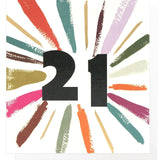Caroline Gardner Multicolour Burst Age 21 Birthday Card