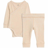 M&S Paris Wrapover Bodysuit Outfit, 12-18 Months, Oatmeal
