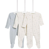 M&S Dog Popper Footed Sleepsuit, 3 Pack, 12-18 Months, Blue