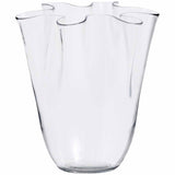 M&S MEDIUM HANDKERCHIEF GLASS VASE, Clear