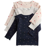 M&S Heart Frill Tops, 3-6 Months, Navy