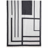 M&S Womens Woven Geometric Scarf, Black
