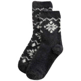 M&S Womens Cosy Fair Isle Ankle High Socks, Dark Grey