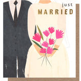 Caroline Gardner Bride & Groom Just Married Card