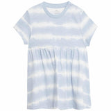 M&S Girls Pure Cotton Tie Dye Jersey Dress 6-9 Months, Blue